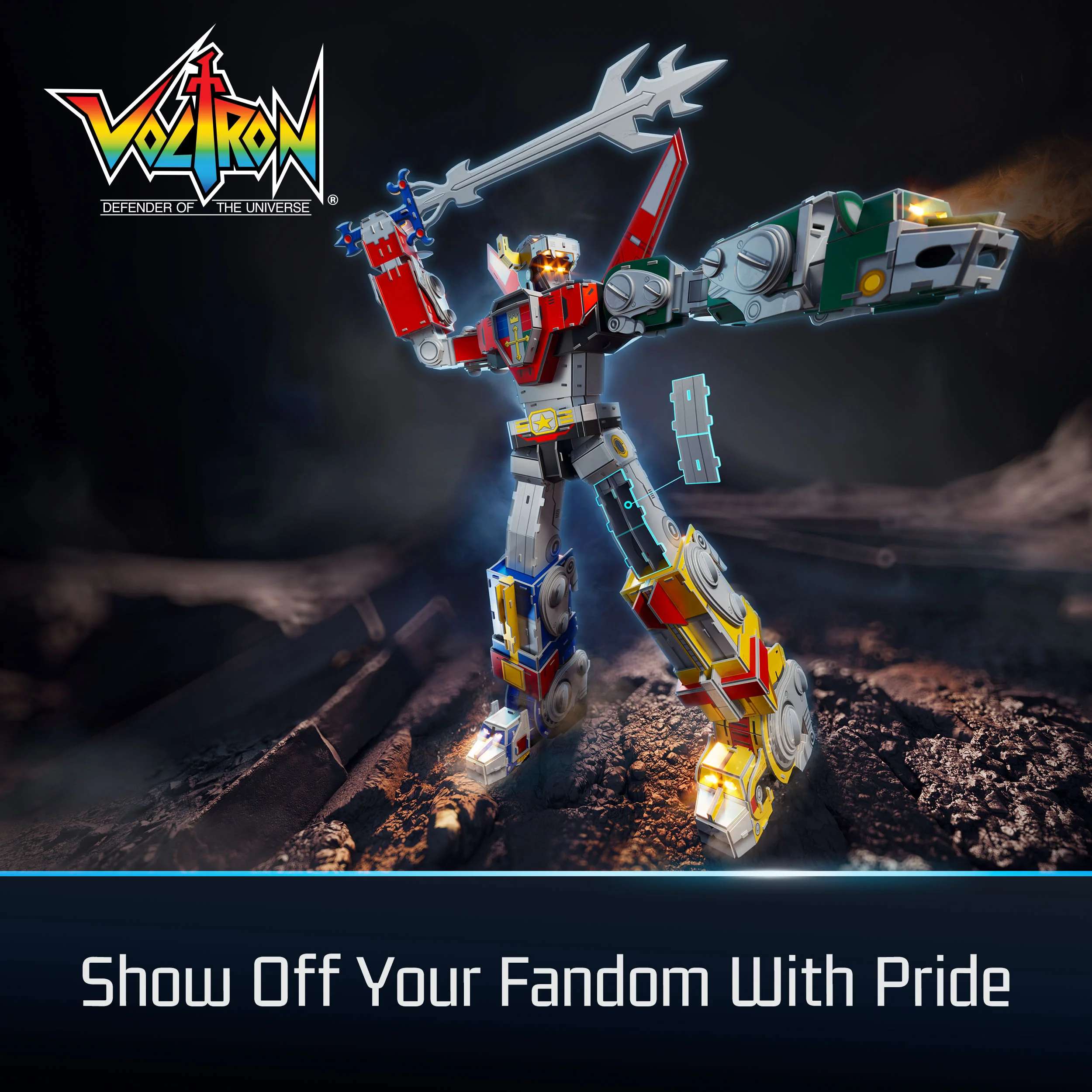 4D Build, Voltron 3D Puzzle Model Kit with LED Lights - Image 2