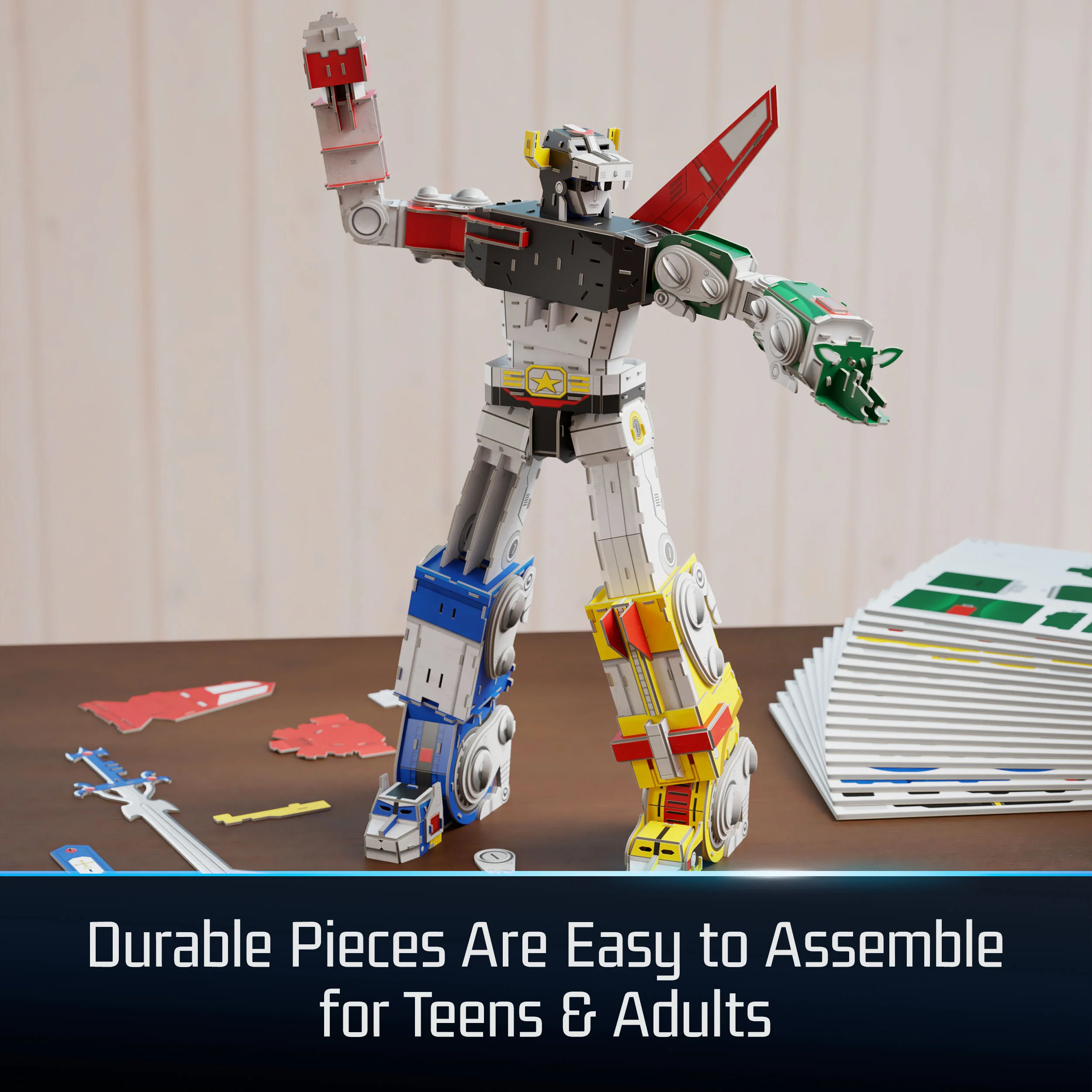 4D Build, Voltron 3D Puzzle Model Kit with LED Lights - Image 3