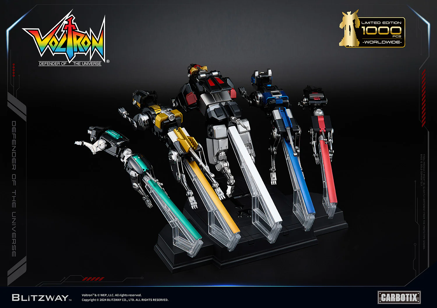 Defender of the Universe Carbotix Black Voltron Figure AND BASE by Blitzway - Image 4