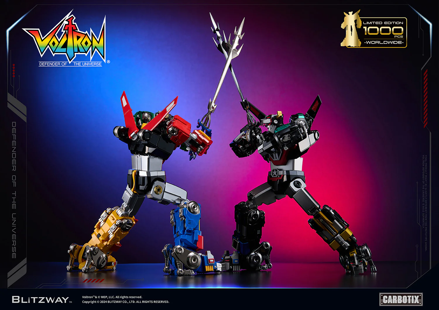 Defender of the Universe Carbotix Black Voltron Figure AND BASE by Blitzway - Image 6